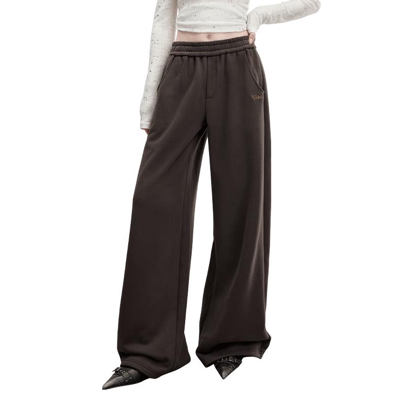 

UNIFREE Women s American Retro Fleece-Lined Straight Leg Sweatpants L