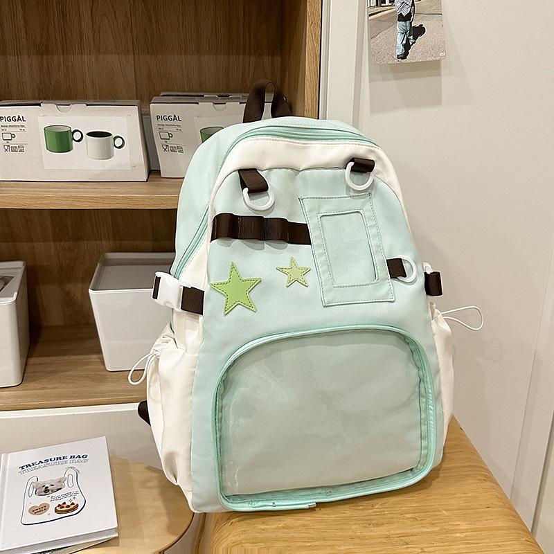 

School bag ins School bag female campus versatile girl cute high value large capacity bar transparent