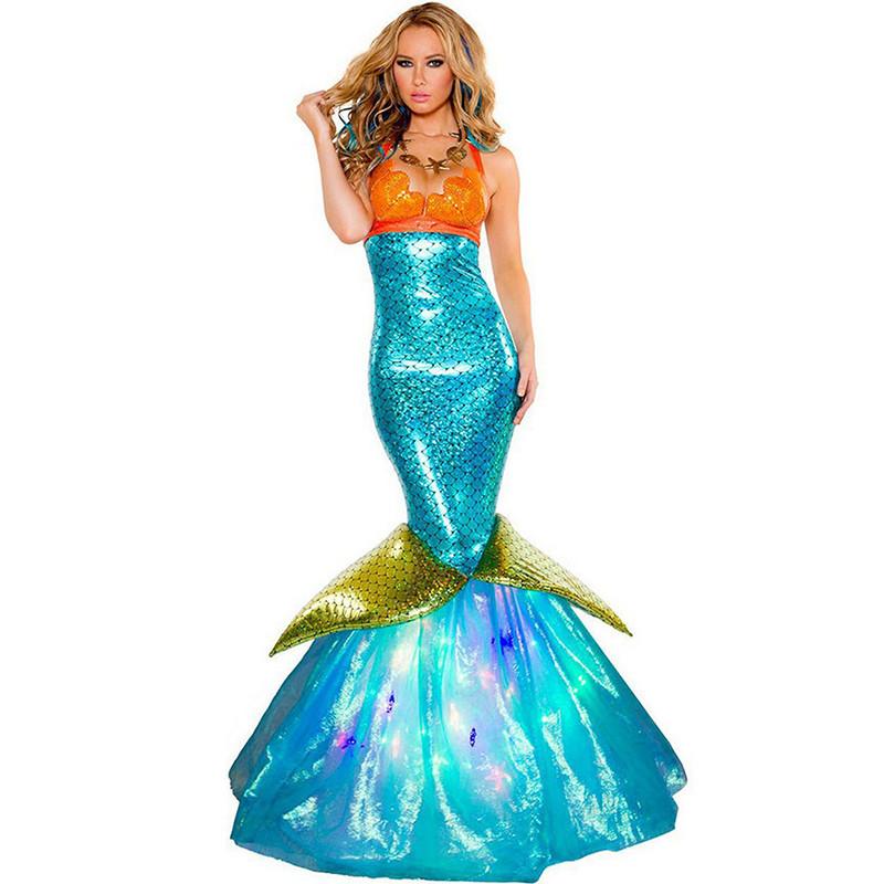 Captivating Floor Length Women Mermaid Costume Cosplay For Halloween And Parties