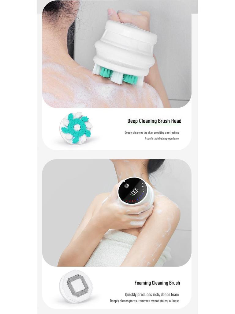 Multifunktionale wasserdichte elektrische Badebürste: Körpermassagegerät & Peeling-Schlammentferner