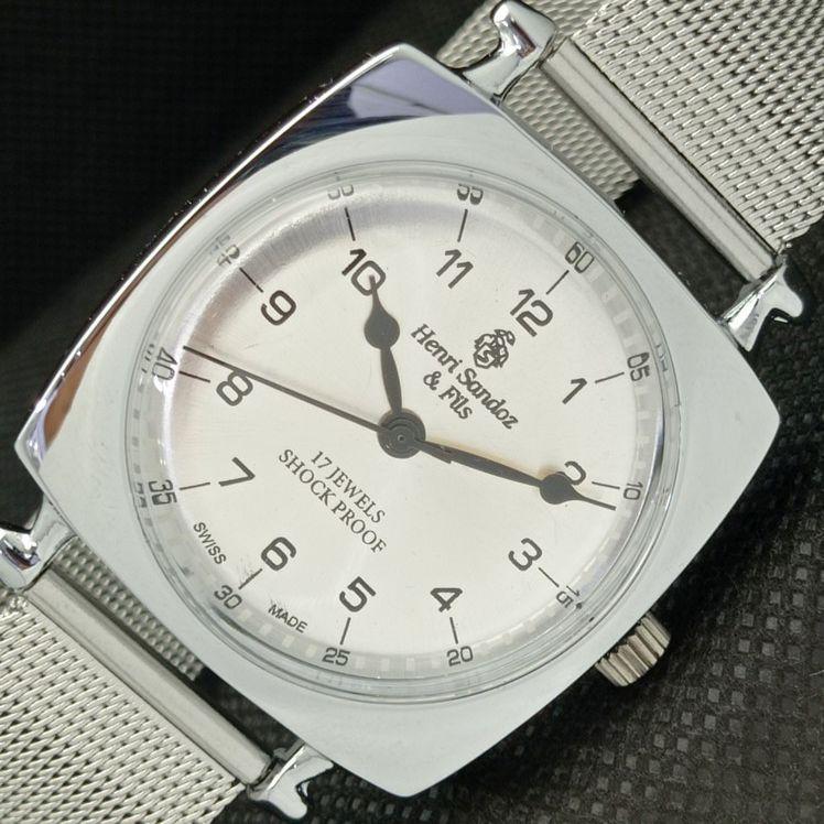 

OLD HENRI SANDOZ & FILS WINDING SWISS MENS MECHANICAL WATCH a416515-1 Sku622a-a416515
