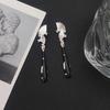 New Chinese Style Sweet Cool Long Fan-Shaped Pendant Drop Earring for Women Exaggerated Girl Gift Rock Jewelry