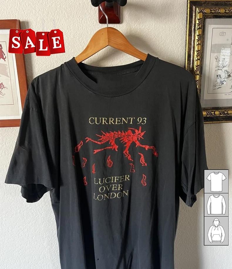 

New Popular Current 93 band Lucifer Over London Cotton Black S235XL TH8772 Unisex T-Shirt XXXXL