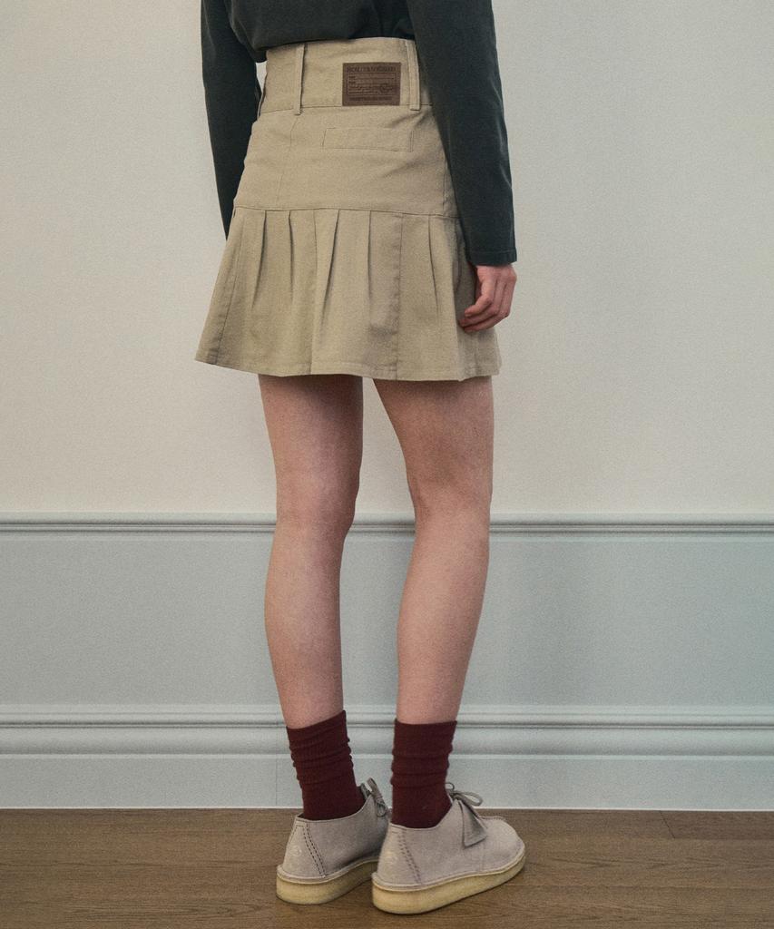 Aueonoseuteljia Twill Cotton Pintuck Skirt_Beige(Oc25-Sk01)