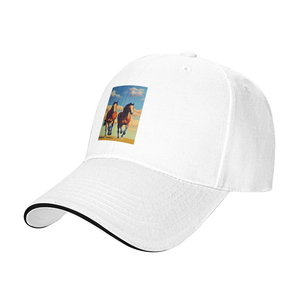 Laufendes Pferd und Reitkappe Lässige Baseballkappen Verstellbarer Hut Hip Hop Sommer Unisex Baseballkappen Anpassbar