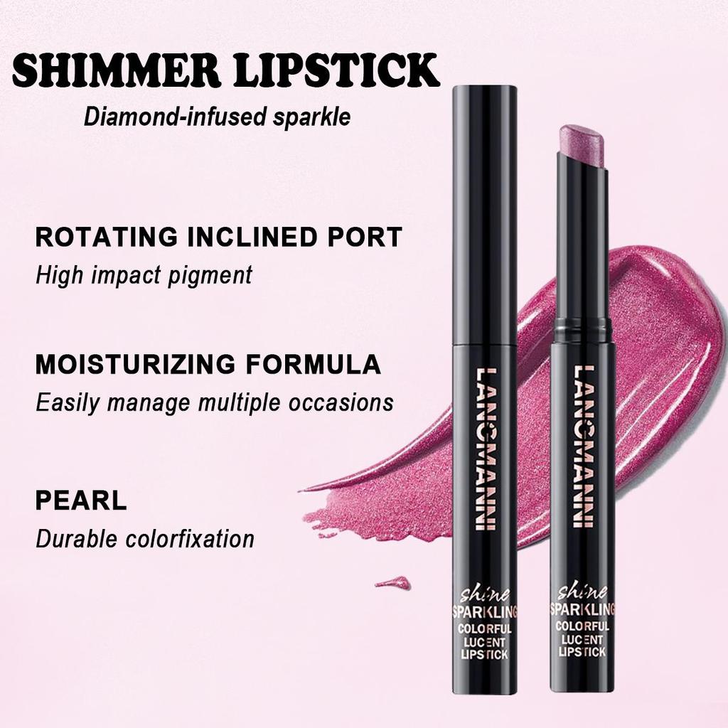 Diamond Pearlescent Lipstick Waterproof Long Lasting Non-stick Cup Matte Velvet Shiny Lipsticks Red Sexy Lips Makeup Cosmetics