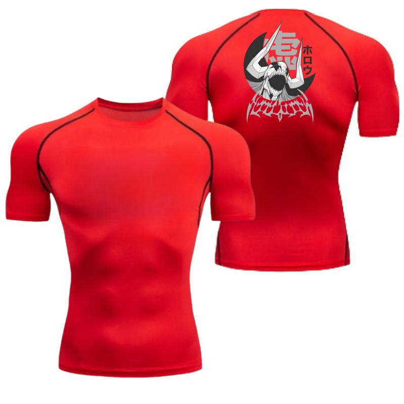 Men's Compression Shirt Bleach Graphic Sports Quick Drying Gym T-shirt Fitness Sweatshirt Elastic Top T-shirt Sleeve Rash Guard