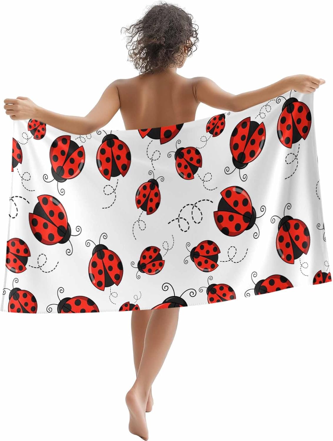 

Beach Towel Coffee Time Bath Pool Towels Coffee Beans Cup Absorbent Beach Towel Soft Large Quick Dry Lightweight Camping Travel W30*H60(CM)