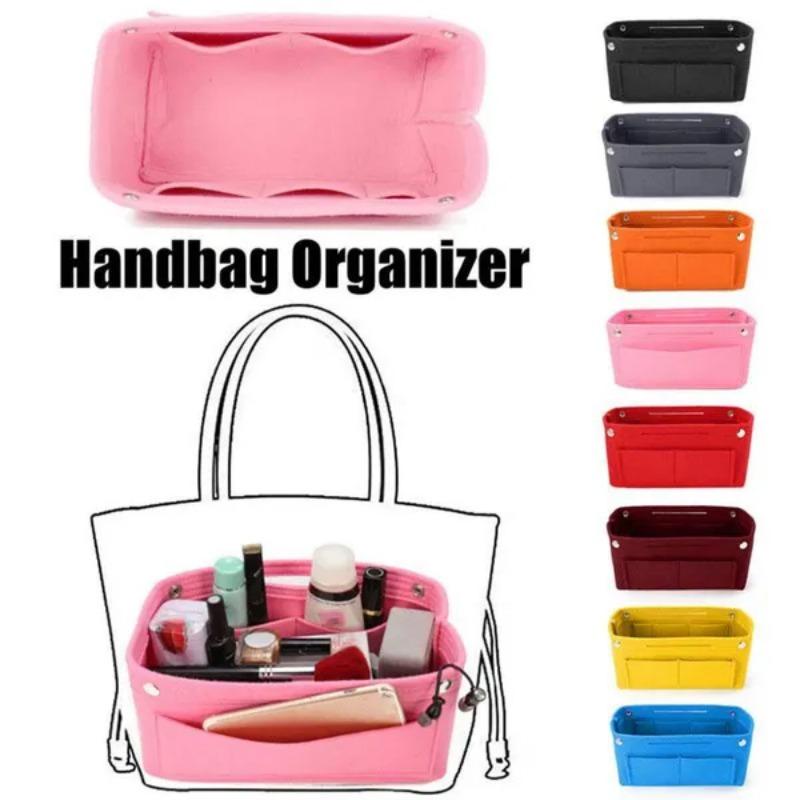 1 Pc Multi-Pocket Travel Insert Felt Organizer Bag Purse Handbag Portable Dorm Room Cosmetic Storage Bags Bathroom Organizer