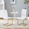 White Dining Chair made of PU Leather, Stable Metal Frame with Gold Look – Elegant Chair for Dining Room & Living Room