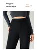 Women’s Winter 2026 High-Waist Micro-Flared Black Pants with Velvet Lining