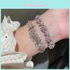 Geometric Silver Zircon Square Pendant Bracelet For Women Fashion Jewelry