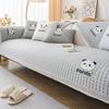 Summer Sofa Cushion Cartoon Panda Dust Cover Non-Slip Sofa Cover Cloth Backrest Towel Summer Cool Breathable