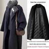 Women's Hepburn Wool Coat Mid-Length Thickened Duck Down Autumn Winter Overcoat