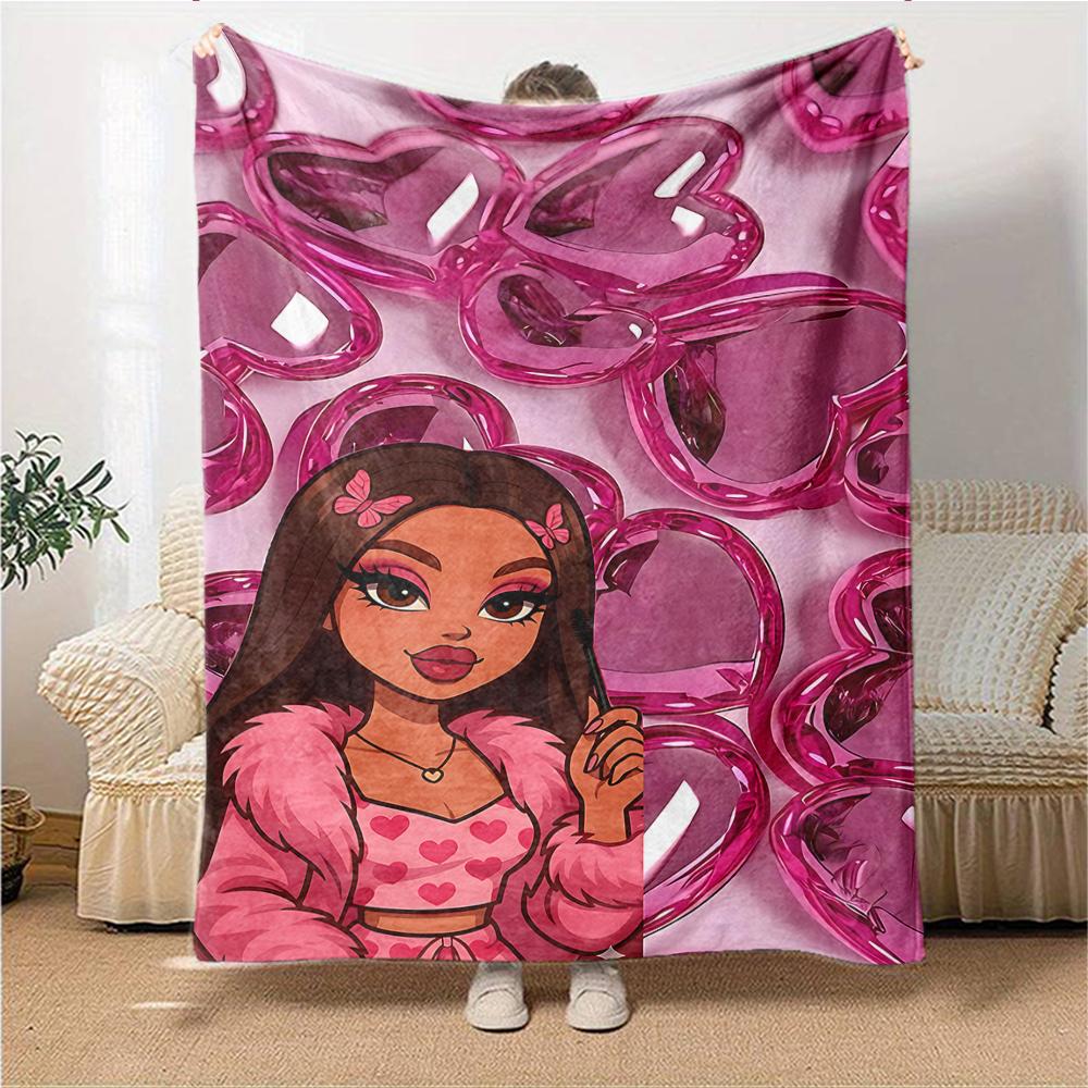 1Pc Purple Fashion Fantasy Blanket For Couch Bed Plush Cozy Fuzzy Blanket Super Soft Warm Blankets For Fall And Winter 091836