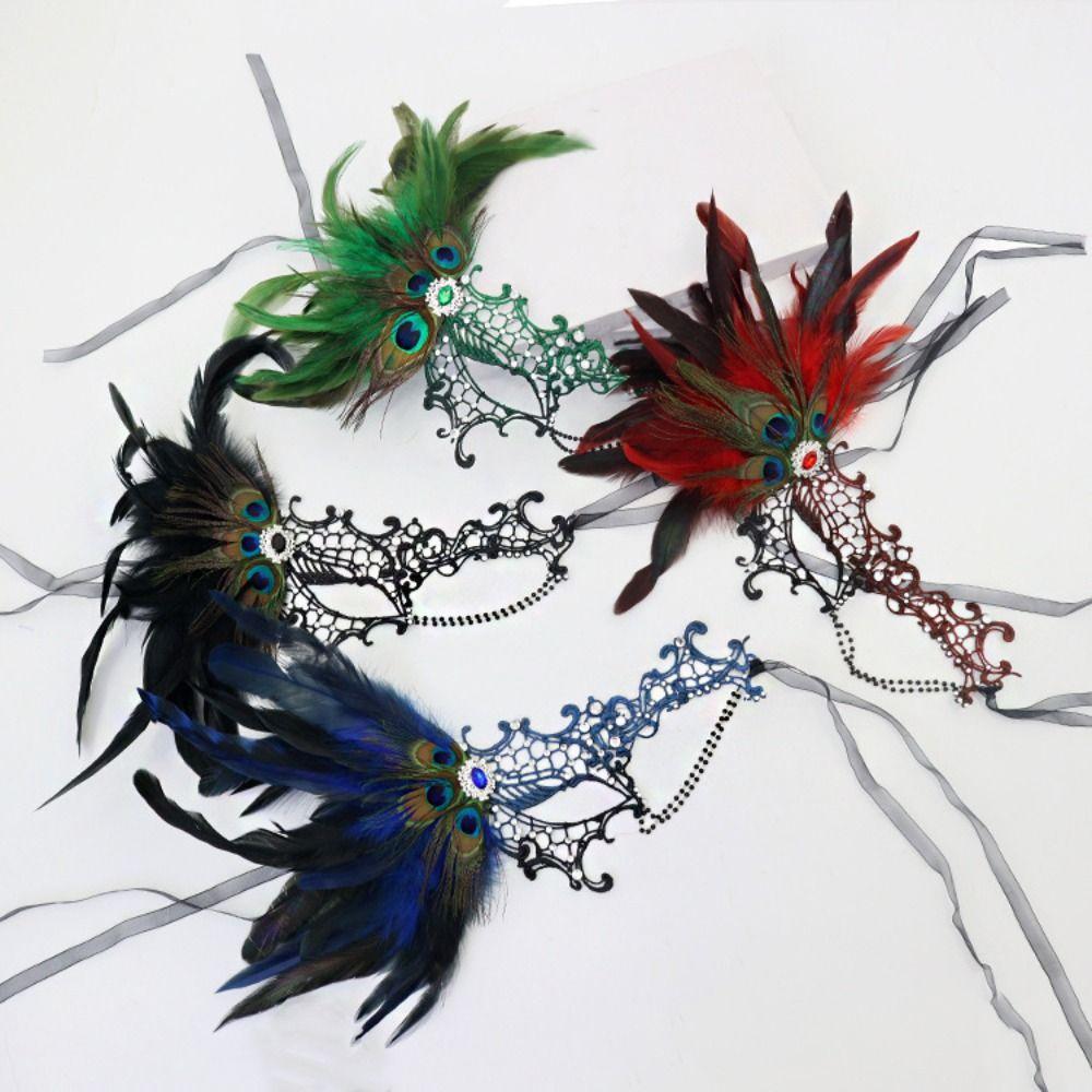 Festival Party Supplies Half Face Mask Carnival Feather Masquerade Mask  Cosplay Festival Party
