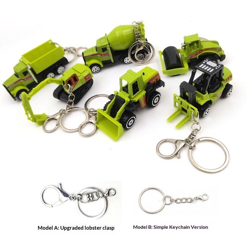 Mini Excavator Keychain Rustproof Alloy Construction Vehicle Pendant Creative Bag Ornament for Construction Lovers