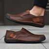 Roman Men Leather Shoes 2025 Handmade Comfortable Men Flat Shoes Loafers Outdoor Hot Sale Walking Shoes Plus 38-48 Fast Shipping
