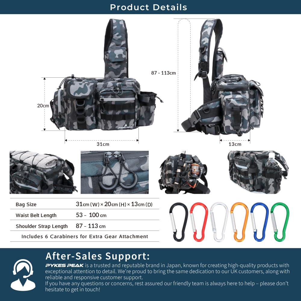 PYKES PEAK Fishing Tackle Run Gun 2 5 Waterproof Large 6 Fishing Shoulder Large Bag, Bag, & Bag, Sizes, Colors, Zipper, Capacity, Carabiners, Bag,