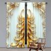 2Pcs Beautiful Golden Peacock Printed Curtains Design Suitable For Bedroom Kitchen Dining Room Living Room Study Office Bathroom