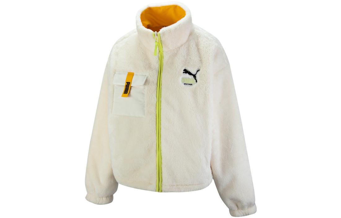 PUMA Velvet Jackets Women s White Stand Collar Moderate 538856-65 XXL