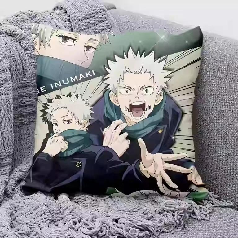 1Pc Anime Jujutsu Kaisen Pillow Cover, Polyester 2D Double-Sided Printed Cushion Case, Manga Character Throw Pillow, Home Decor,