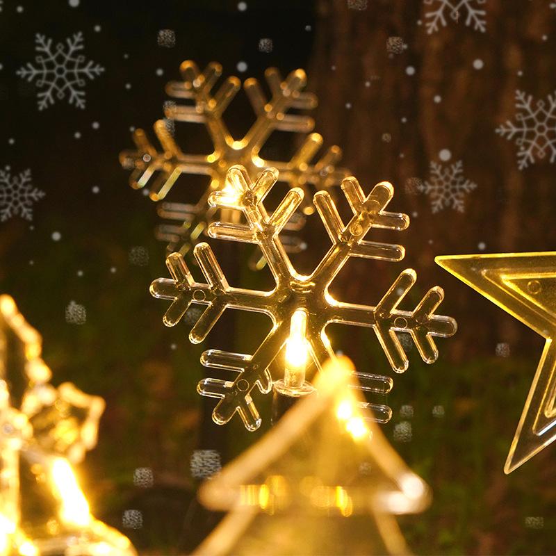 Solar-Powered LED Christmas Star & Snowflake Garden Lights