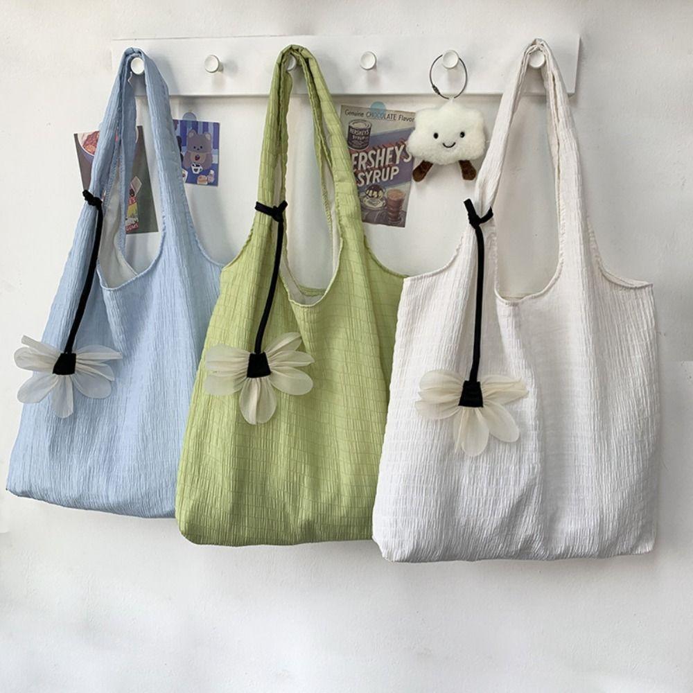 Sweet Women's Shoulder Bag Soft Shopping Bags Makeup Bags Solid Color Handbag Girls