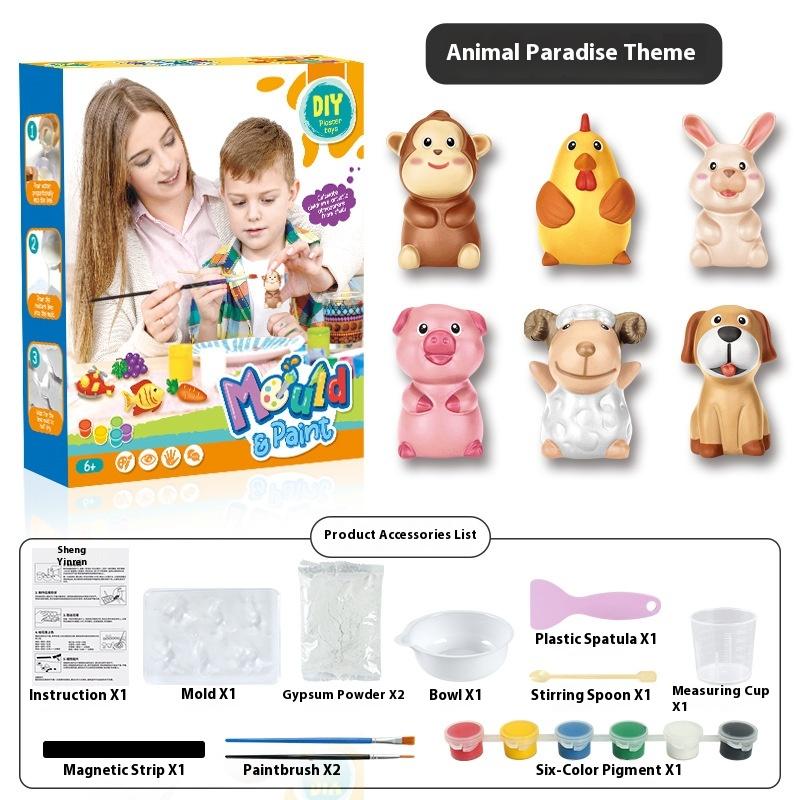 

DIY hands-on brain painting toys, children s art plaster graffiti