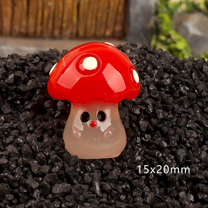 Luminous Mini Colorful Mushroom Ornament Cartoon Colorful Model Micro Landscape Dollhouse Miniature Toy Car Decoration