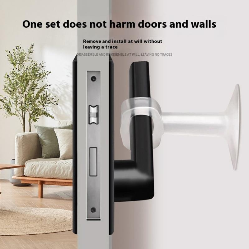 Invisible Door Bumpers Noises Reduction Silicone Stoppers Reusable Wall Guard for Glass Wooden Door Protecting