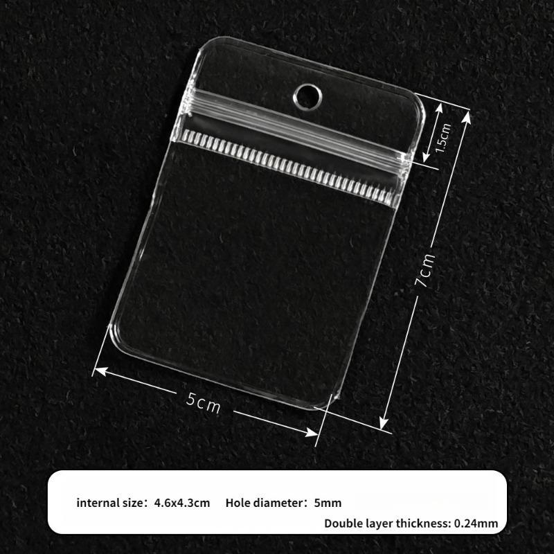 100pcs PVC Self Sealing Bag Thicken Highly Transparent and Scratch Resistant Plastic Pouchs Jewelry Brooch Bracelet Storage Packaging Pockets