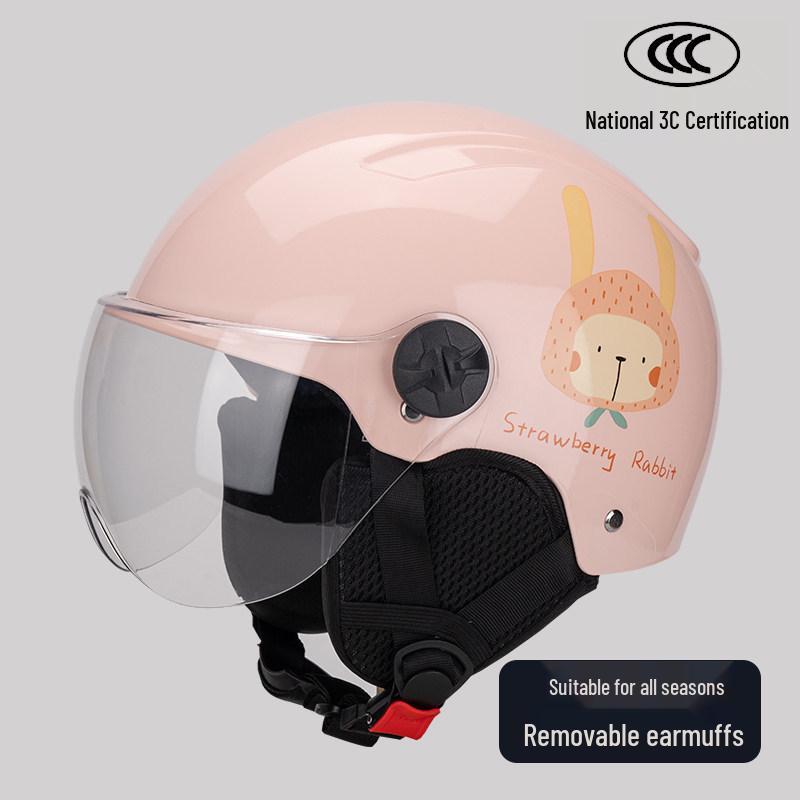 3C Certified Women's Electric Scooter & Motorcycle Helmet - All-Season, Cute, Half-Helmet