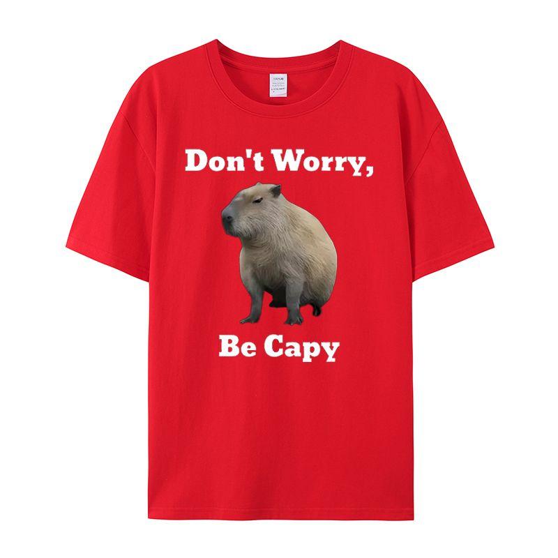 Funny Guinea Pig Print Men's T-Shirt Summer Vintage Kawaii Men's Women's Surfing Beach T-Shirt Unisex Breathable Casual Top