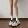 Women's Mid-Calf White Cotton Socks with Ruffles - Breathable and Soft Slouchy Fit