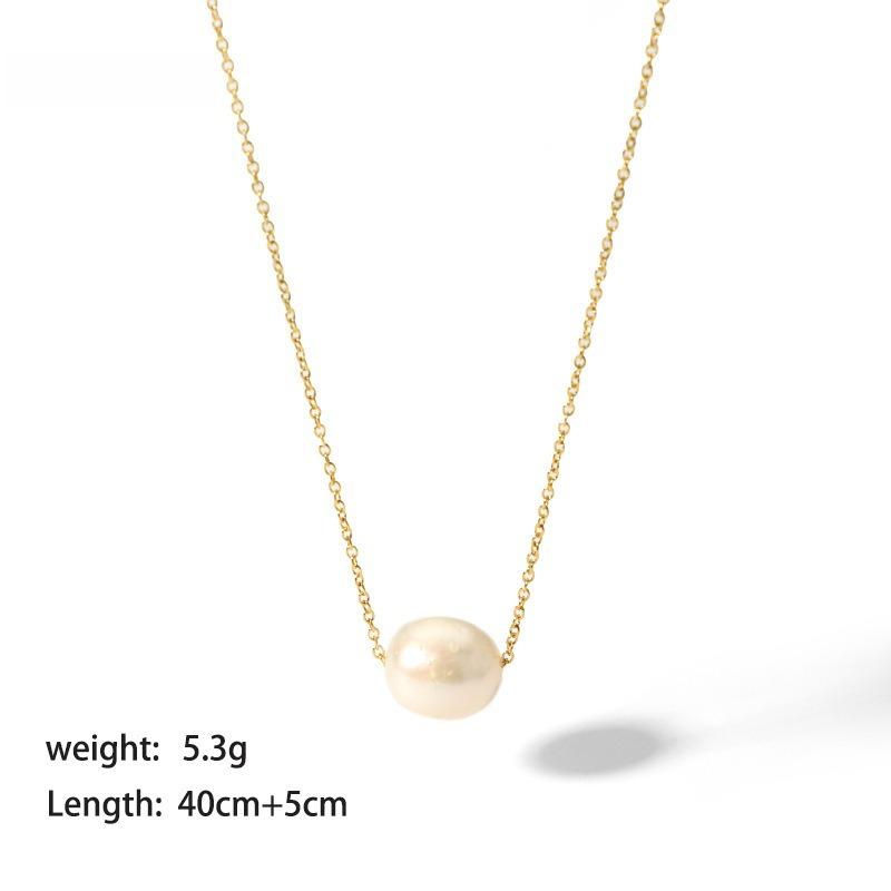 Yori Unique Natural Freshwater Pearl Baroque Necklace High Quality Stainless Steel Charm Chic Collar Jewelry Accessories