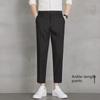 Men's High-End Black Straight-Leg Business Suit Trousers