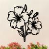 1pc Metal Wall Art Hibiscus Flower Decor for Living Room Indoor Outdoor Home Thanksgiving Birthday Party