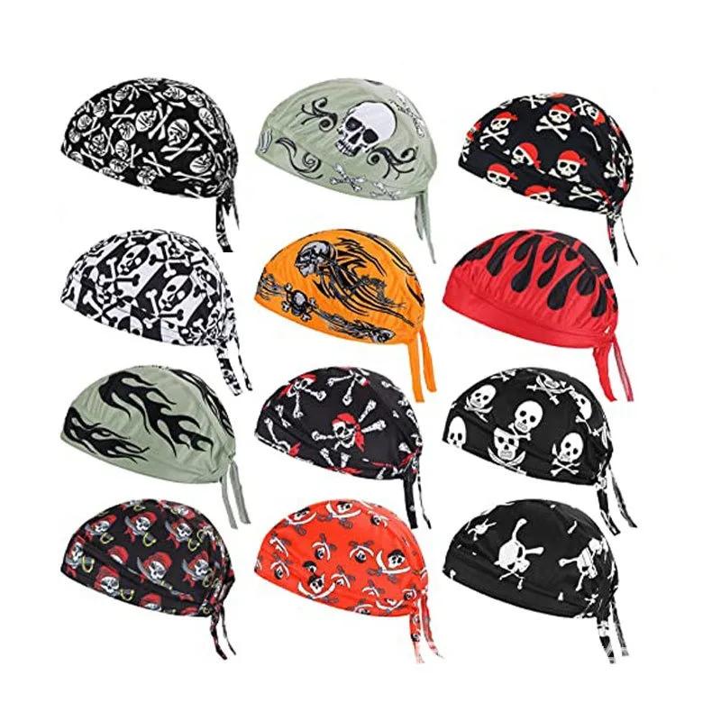 Sun Protection Cycling Cap Breathable Anti Sweat Helmet Skull Pirate Liner Sport Headband Scarf Men Women Cooling Bicycle Hat