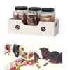 Triple Jar Pet Food Organizers Made From Sustainable Wooden Food Organizers For Cats Dog Treat Freshness And Space Saving