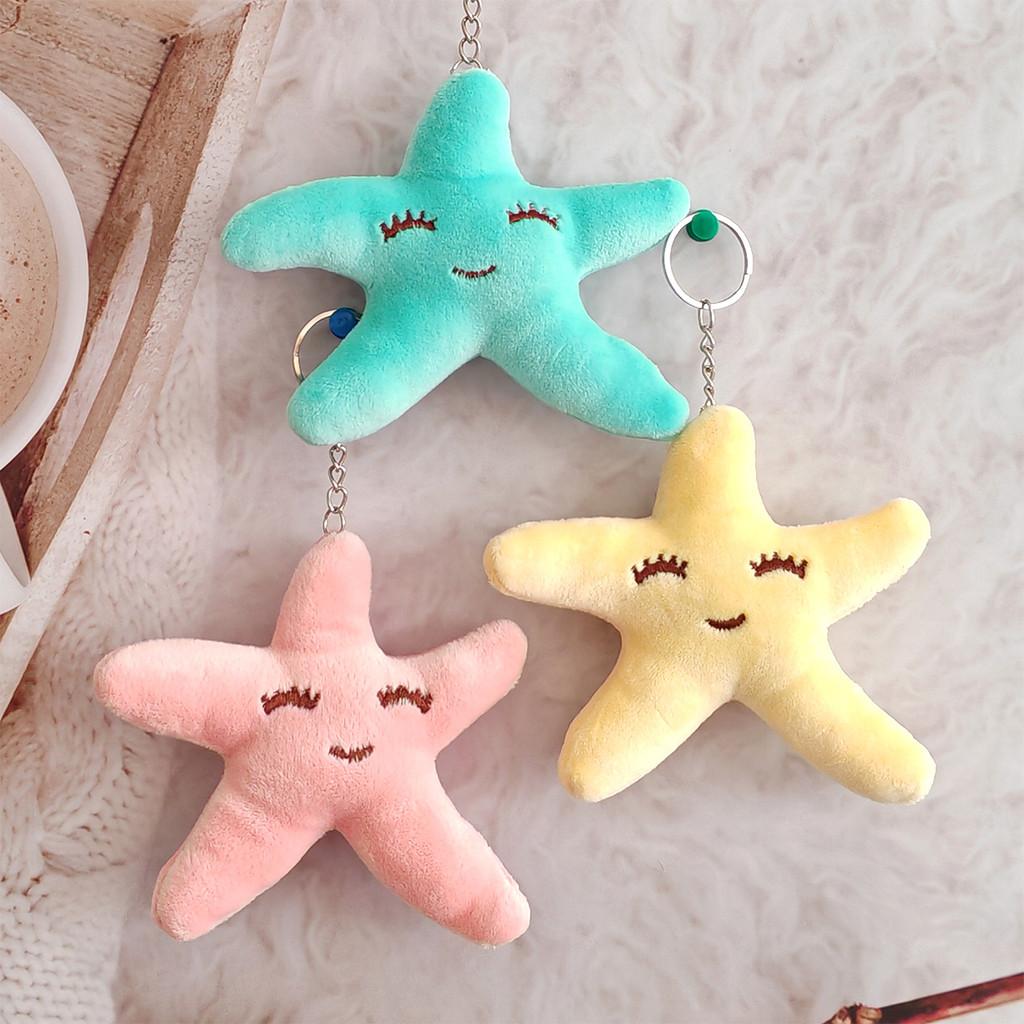 Starfish Stuffed Animal Keyring With Soft Crystal Polyester Filling For Gift Giving