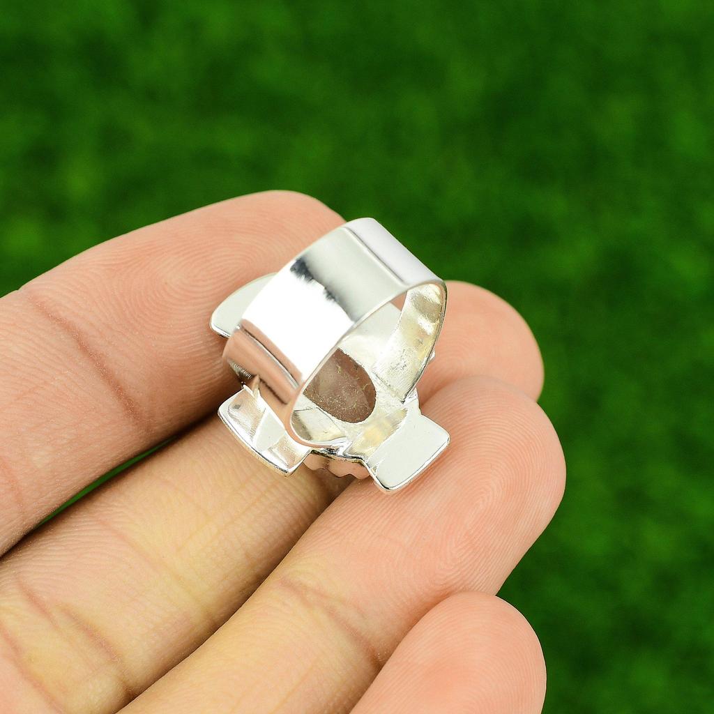 Natural Moonstone Unique Wife Statement June Ring Jewelry Size 6 Sterling Silver