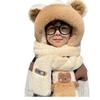 Winter children's hats three-piece baby scarf gloves integrated ear protection hats boys and girls thickened hats super cute