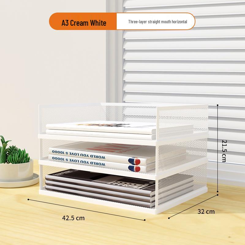 A3A4 Metall Desktop Aktenorganizer Rack - Büroarbeitsplatz Dokumentenhalter