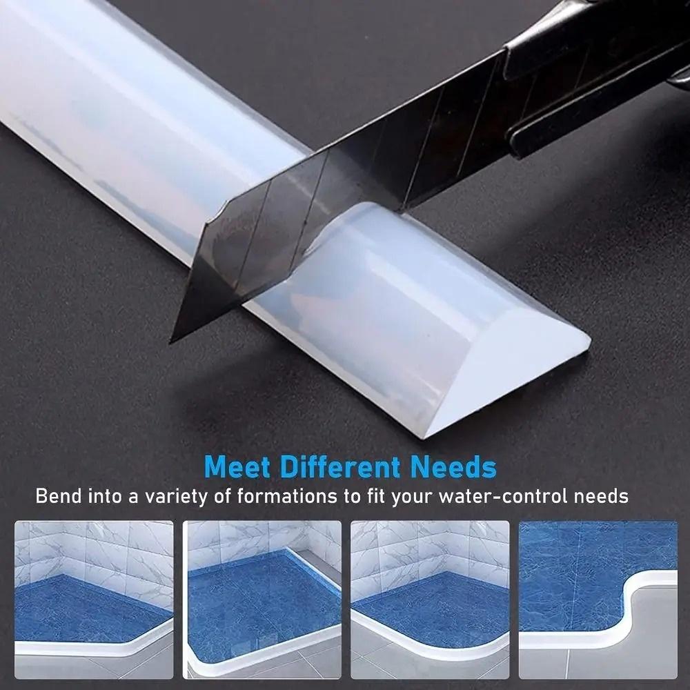 1pc 1m/2mX3cm Material Self Adhesive Water Stopper Self-Adhesive Backing Waterproof Seal Water Retaining Strip Foldable Design