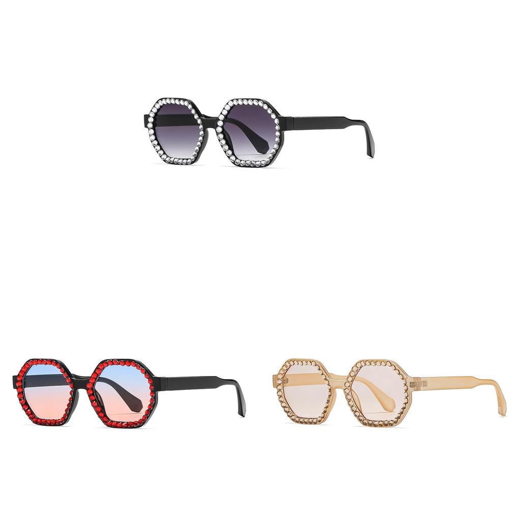 Trendy Polygon Pearl Sunglasses With Uv400 Level For Travel And Parties