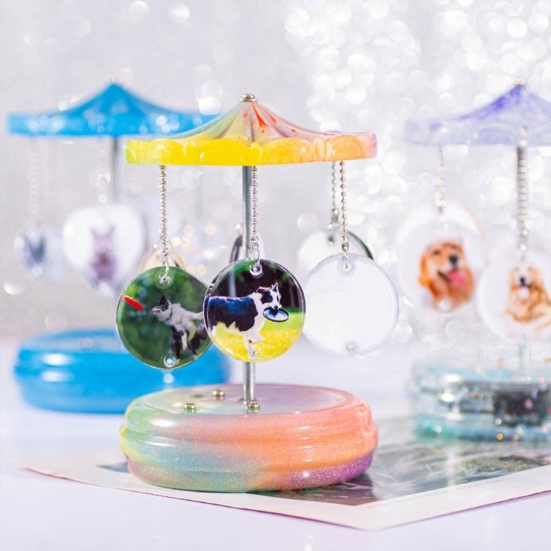 Musical Carousel DIY Silicone Mold for Music-Box Umbrella Bottom and Cover Mold DIY Movement Materials Round Brand Mold