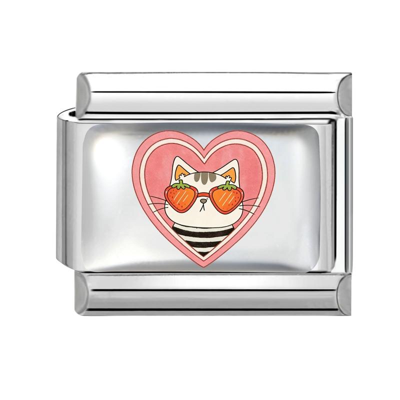 Y2K Funny Animals Cat Dog Flower Heart Italian Charm Fit 9mm Stainless Steel Personalized DIY Bracelet Fashion Jewelry Wholesale