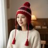 Wool Jacquard Woolen Hat Warm Beanies Cap Casual Knitted Pullover Hat  Girls