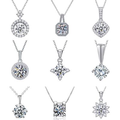 Collana Moissanite S925 Argento Sterling Design di Nicchia Carati Regalo Lusso Leggero Ciondolo Mozambicano Donna